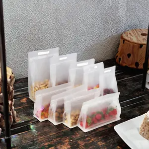 Bolsas <span class=keywords><strong>cuadradas</strong></span> con cremallera inferior, bolsas de mano de plástico PE para alimentos y té, embalaje para patatas fritas, alimentos para mascotas y azúcar - Product Image 4