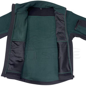 Olive <b>Green</b> Hooded Softshell Winter <b>Fleece</b> Jacket Zipper Closure Custom Bulk Supply for Cold Weather Hunting Front Logo Included - Product Image 5