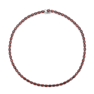Oval Shaped Red Garnet <b>Tennis</b> <b>Necklace</b> Fashionable <b>Tennis</b> Bracelets Collection - Product Image 1