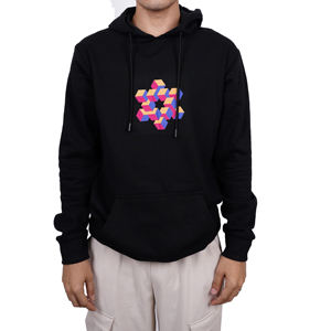 Sweat à capuche d'hiver pour hommes de haute qualité à épaules tombantes nouvelle mode personnalisée couleur unie basiques coton mélangé teint uni - Product Image 1