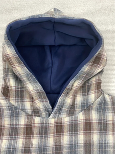 เสื้อฮู้ดบุซับในสำหรับผู้ชายเสื้อแบบสวมหัวแขนยาวพิมพ์ลายตัวอักษรสีน้ำเงินเข้มออกแบบได้ทุกฤดู - Product Image 5