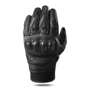 Men's Full Finger Unisex Gloves Red/Black Perforated Leather Knuckle Protection Printed Custom for Winter Auto Racing Motorcycle - Product Image 5