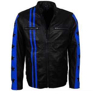 Veste de course de moto en cuir sur mesure de haute qualité, coupe-vent, grande taille - Product Image 1