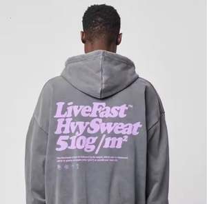 Sudaderas con Capucha y Cremallera Completa, Lavadas con Ácido, con Estampado de Letras, Felpa Francesa Estadounidense, 370 gramos, Lavadas a la Piedra, Costura Personalizada, 100% Algodón, Impermeables - Product Image 4