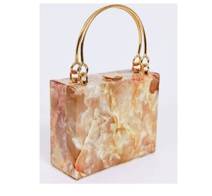 Bolso de mano de resina estructurada con asa de metal, la mejor bolsa de mano de tipo personalizado de resina artesanal india para mujer, promocional - Product Image 1