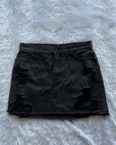 กระโปรงสั้นผ้าเดนิมสำหรับผู้หญิงกระโปรงสั้นผ้าเดนิมระบายอากาศได้ดีสไตล์ลำลองสำหรับฤดูใบไม้ร่วง100% ปรับแต่งโลโก้ได้ - Product Image 1