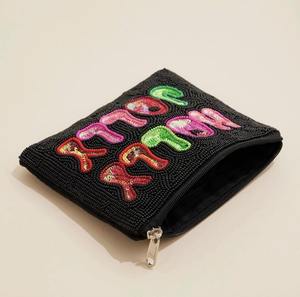 Porte-monnaie brodé à la main avec fermeture éclair, style tendance, logo personnalisé, couleur personnalisée, vente en gros, porte-monnaie pour adolescents - Product Image 1