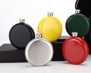 Petaca de bolsillo colorida de acero inoxidable 304 redonda de cinco onzas Regalo con logotipo personalizado - Product Image 4