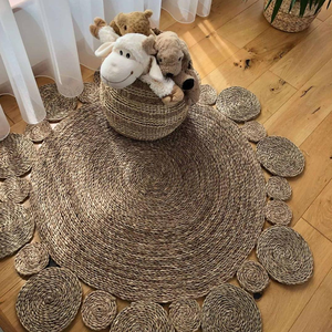 พรมหญ้าทะเลสานด้วยมือทรงสี่เหลี่ยมผืนผ้าขายดีในสไตล์ชนบทสีน้ำตาลธรรมชาติเป็นมิตรต่อสิ่งแวดล้อมจากเวียดนามโดยฟาร์จิเม็กซ์ - Product Image 5