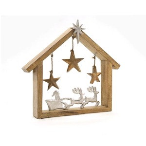 Escultura de árbol de Navidad de Metal brillante plateado, decoración elegante de vacaciones, mesa de salón, escritorio, acento festivo de temporada - Product Image 3