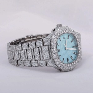 Montre Blanche pour Homme avec Moissanite Diamant Automatique Bijoux de Mode avec Mouvement à Quartz Designer Fantaisie Montre en Diamant Mossanite - Product Image 2