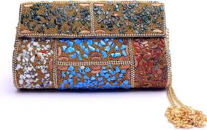 Mosaic Clutch Antique Purse Metal Clutch <b>Indian</b> Handmade Sling <b>Bag</b> Vintage Style Purse Handmade Clutch From HAND MADE CRAFT - Product Image 5