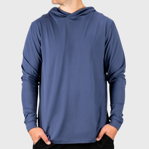 เสื้อกันหนาวมีฮู้ดแบบสวมหัวสำหรับเล่นกอล์ฟกลางแจ้งแนวสปอร์ตมีฮู้ดสำหรับผู้ชายระบายอากาศได้ดีดูดซับความชื้นปักโลโก้ป้องกันแสงแดด - Product Image 3