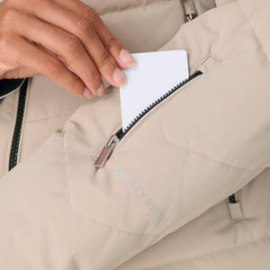 Top 2026 Custom Logo Zipper Puffer <b>Jacket</b> <b>Women</b> Plus Size Thick Winter Clothing Hooded Sheep Skin Pearls Woven Fabric Dyed - Product Image 4