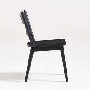 Silla de comedor de madera maciza moderna de alta calidad en acabado de Color negro para restaurante Hotel apartamento o Villa - Product Image 5
