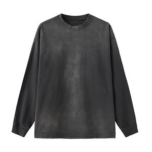 ผู้ผลิตขายส่งเสื้อยืดผู้ชายผ้าฝ้ายทอ 100% หนานุ่ม ทรงบ็อกซี่ ล้างสีแบบแอซิด พร้อมโลโก้และดีไซน์ตามสั่ง - Product Image 1