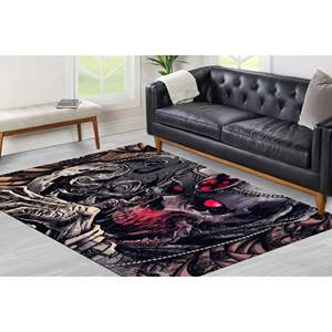Tapis imprimé satanique : design d'horreur moderne pour la cave de l'homme, la cuisine, l'entrée, avec tapis à poils doux - Product Image 1