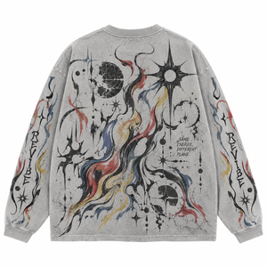 Camiseta de Manga Larga con Estampado Gráfico Extra Grande para Hombre, Algodón Grueso, Lavado Vintage, DTG, Ropa Urbana, Fabricante de Marca Privada OEM - Product Image 4