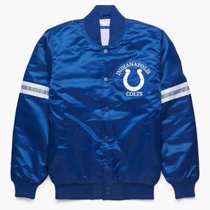 Qualité supérieure Letterman Varsity Jacket Hommes Personnalisé Chenille Broderie Cuir Manches Fabricant OEM-Colts Veste Hiver - Product Image 5