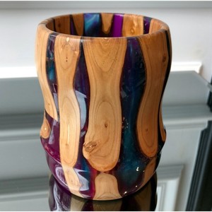 Mesa de comedor de diseñador de lujo, cuenco decorativo para servir, Frutero de melamina, regalo de Navidad, cuenco de resina epoxi de madera personalizado - Product Image 4