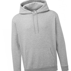 Pull à capuche gris clair en molleton de coton unisexe avec impression de logo personnalisé doux chaud hiver décontracté Streetwear bonne qualité vente - Product Image 3
