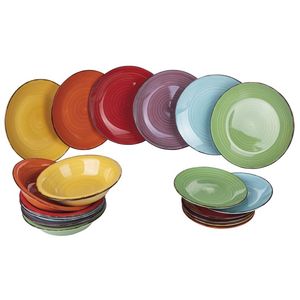 Set da Pranzo in Ceramica Baita, 4 Pezzi Rotondi, Lavabili in Lavastoviglie, Servizio di Stoviglie per Feste in Porcellana - Product Image 1