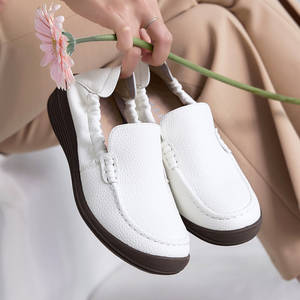 [JSHOE] Zapatos de Mujer de Piel Vacuna con Banda Elástica, Sin Cordones, Tacón Bajo de 4 cm, Cómodos, Casuales, para Caminar - Product Image 6