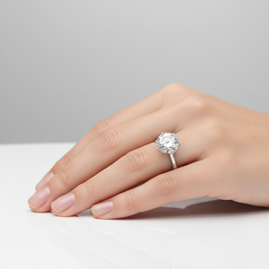 Round Brilliant Cut Lab Grown <b>Diamond</b> <b>Ring</b> for Women in 18K Gold Classic Engagement & Wedding Jewelry - Product Image 5