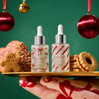 Coffret Cadeau de Noël – Flacon compte-gouttes en verre métallisé 30 ml et Pot de Sérum Rouge et Vert de Luxe pour lancement de marques privées et boutiques