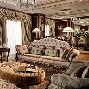 Juego de Sofás de Madera de Caoba de 5 Plazas, Moderno, Ecológico, Duradero, Tallado a Mano, Mesas de Entrada para Sala de Estar, Sin Necesidad de Ensamblaje - Product Image 2