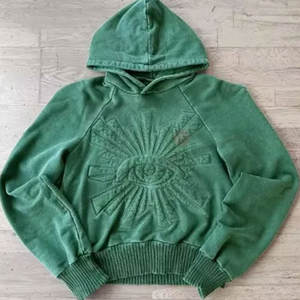 Hip Hop Oversized 3D Embossed Digital <b>Goth</b> Punk <b>Hoodie</b> Embroidered Women <b>Men</b> Streetwear Unisex Pullover Heavyweight Cotton Bold - Product Image 3