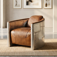 Fauteuil en cuir écologique de qualité supérieure, design ergonomique industriel, construction durable, look élégant, style traditionnel pour l'extérieur