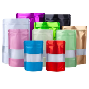 Stock Printed Stand Up Pouch Bright Colors Food Grade Clear Window Moisture Proof Resealable Zipper Food Packaging <b>Bag</b> - Product Image 2