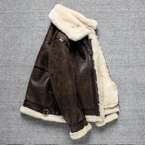 Chaqueta de Invierno de Cuero con Forro de Borrego, de Alta Calidad, Nueva Colección, Transpirable, Abrigo Grueso con Calor Duradero para Hombre - Product Image 1