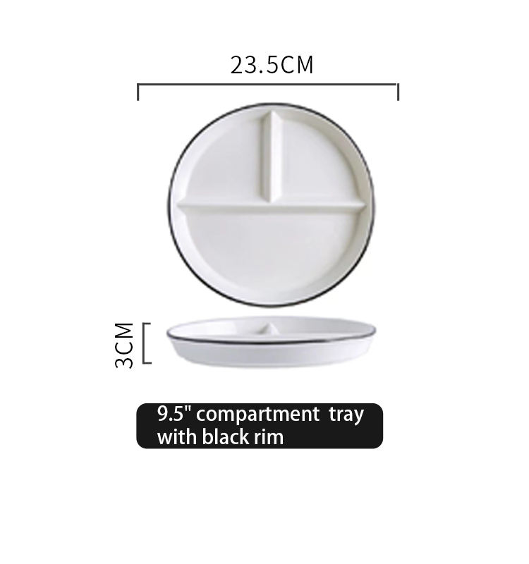 9.5"   3-section (white with black rim)