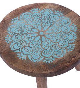 Mesa de centro de madera pequeña de estilo moderno para sala de estar, dormitorio y habitación de niños, estatua de olla decorativa, uso de lámpara de noche - Product Image 1