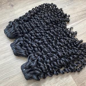 Wholesale 100% Vietnamese raw hair vendor steam <b>curly</b> human hair extensions raw hair <b>bundles</b> double drawn - Product Image 1
