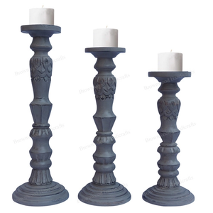 Bougeoir en bois 100% naturel Long écologique de haute qualité fait à la main pour décoration de maison pour décoration de mariage et de fête - Product Image 1