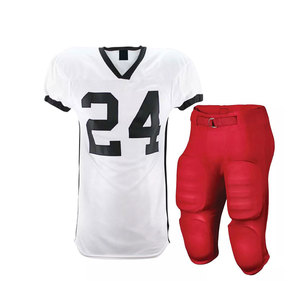 Conjunto de uniforme de fútbol americano hecho a medida 2025 de secado rápido y transpirable con mangas cortas y ropa deportiva de color sólido - Product Image 1