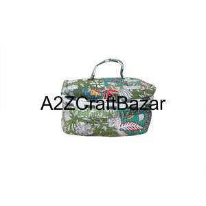 Wholesale Classy Hand Block Printed Pure Cotton Quilted Travel Vanity Case Handmade <b>Makeup</b> And Cosmetic <b>Bag</b> For Women And Girls - Product Image 1