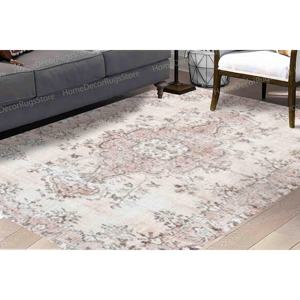 พรมกำมะหยี่พิมพ์ลายเหรียญสไตล์วินเทจพรมกำมะหยี่หรูหราสีเบจและน้ำตาล - Product Image 3