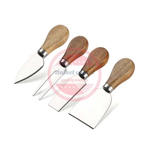 Kit de rebanador de queso 4 piezas Juego de cuchillos de queso con mango de madera de acero inoxidable - Product Image 3