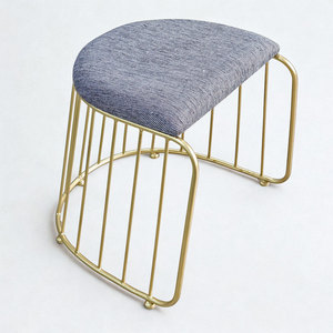 Contemporary Gold-Colored Iron Frame Dressing Chair GTD005 Bedroom Furniture - Product Image 1