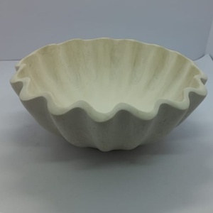 Time 2 Decor handmade CLASSIC เป็นมิตรกับสิ่งแวดล้อมน้ำหนักเบาเรซิ่นชามสลัดและ Server-stocked สีขาว - Product Image 4