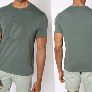 Venta al por mayor 100% algodón camiseta para hombres impresión personalizada en relieve Slim Fit diseño cómodo estirable 3D bordado técnica - Product Image 5