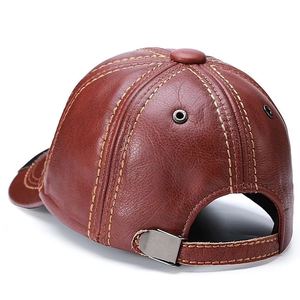 Gorro de Cuero Genuino Suave para Hombre, Estilo Clásico Snapback, Cuero de Primera Calidad, Gorro Clásico para Uso Diario Informal - Product Image 2
