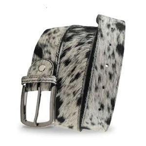 Customized Cow <b>Hair</b> Fur Belt for Men Genuine Leather Classic Casual Belt for Everyday & Outdoor Wear - Product Image 1