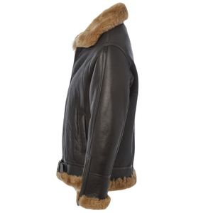 Blouson aviateur vintage personnalisé en peau de mouton B3 |   Manteau aviateur en cuir d'agneau pour homme |   Veste d'hiver pour pilote, OEM ODM, vente en gros - Product Image 3