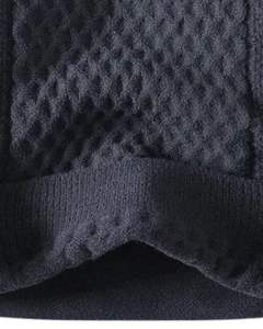 Dark Grey Warm Textured Knit Sweater For <b>Men</b> Soft Winter Pullover Casual Round Neck Thick Cozy Fabric Stylish Daily Wear - Product Image 5
