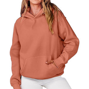 Sweat à capuche femme Vintage lourd qualité coton mélange polyester imprimé personnalisé surdimensionné à capuche décontracté brodé tricoté - Product Image 2